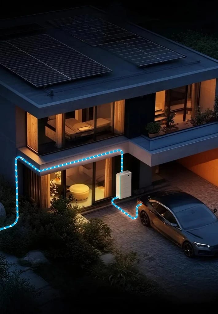 Thuisbatterij voor opslag van overtollige zonne-energie